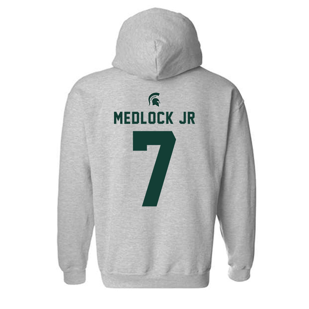 Michigan State - NCAA Men's Basketball : Carlos Medlock jr - Generic Shersey Hooded Sweatshirt-1
