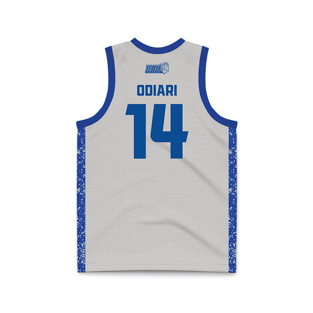 UAH - NCAA Men's Basketball : Vic Odiari - Grey Basketball Jersey-1