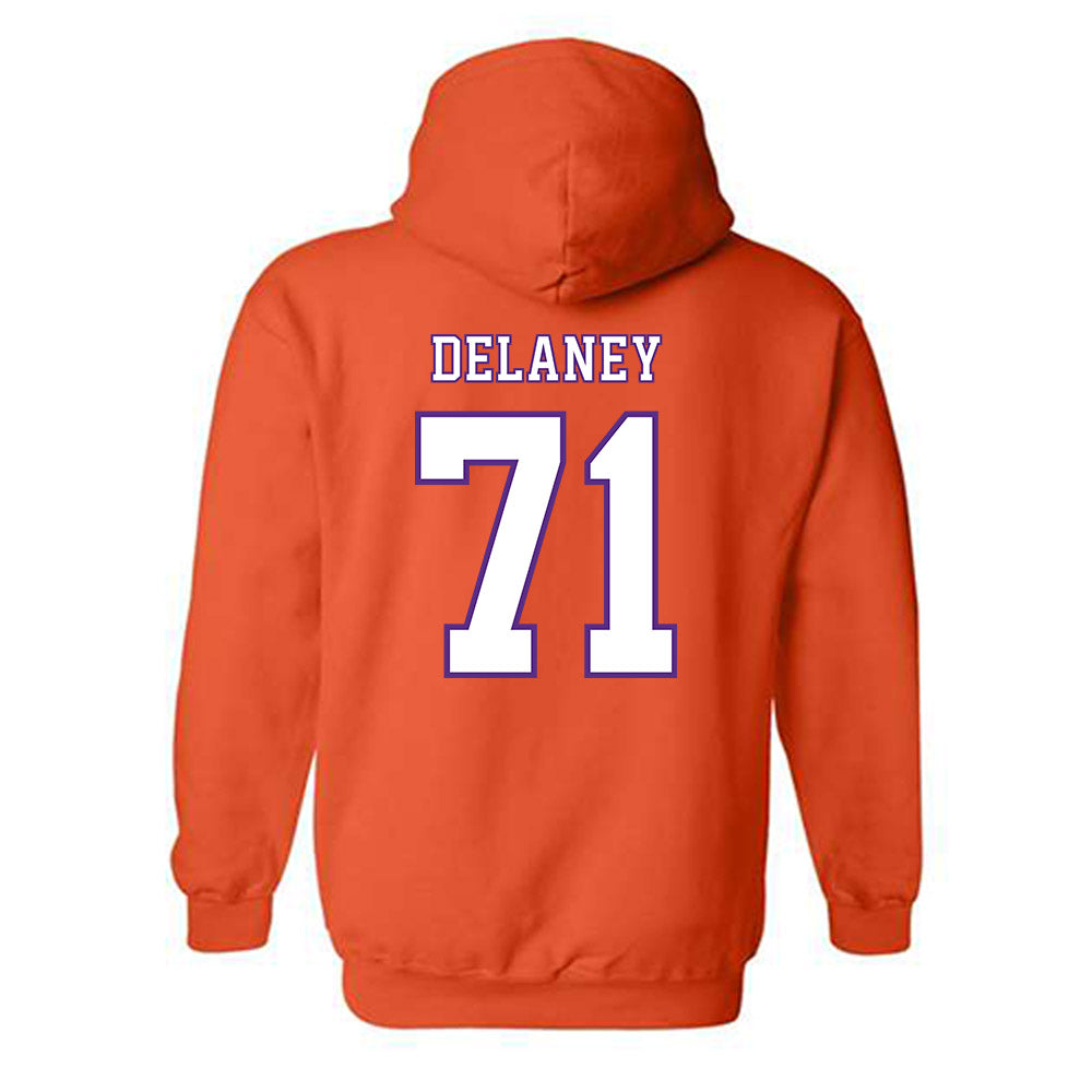 Clemson - NCAA Football : Leo Delaney - Replica Shersey Hooded Sweatshirt-1