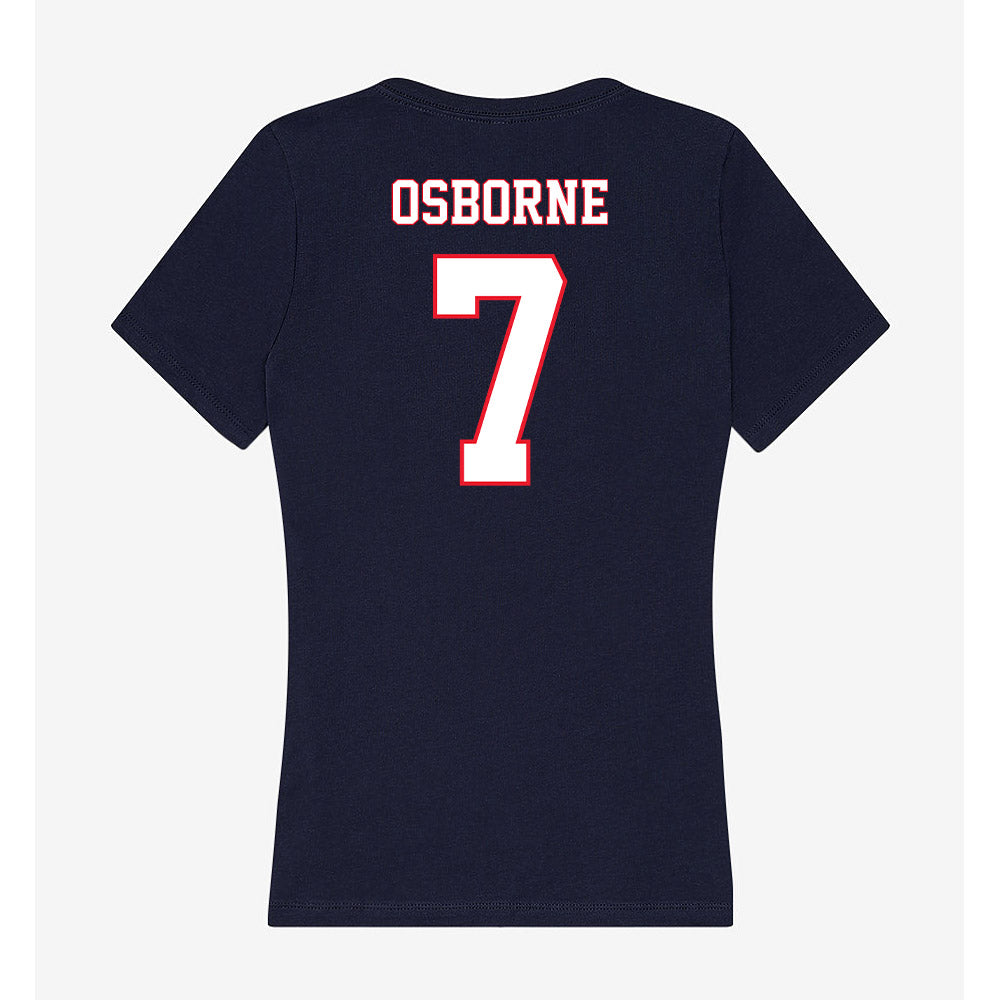 UConn - NCAA Football : Kalieb Osborne - Women's V-Neck T-Shirt-1