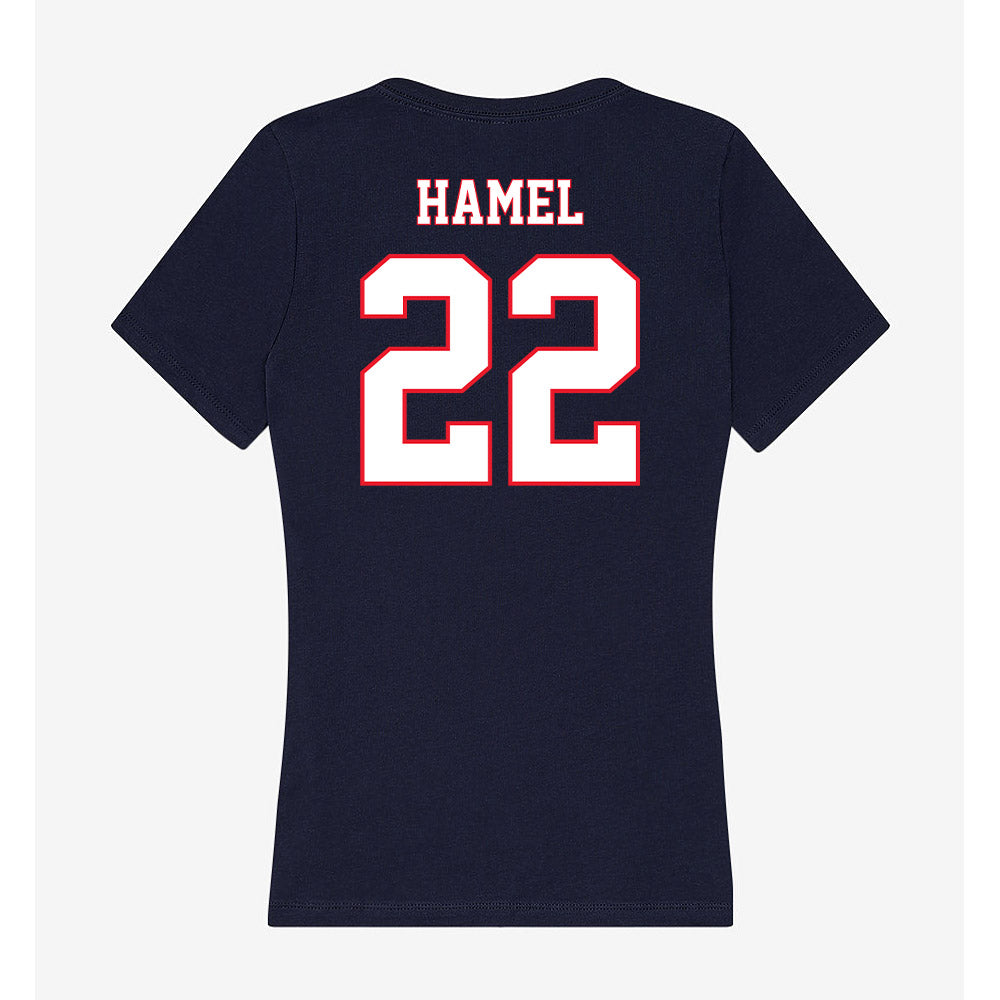 UConn - NCAA Men's Soccer : Johan Hamel - Women's V-Neck T-Shirt-1
