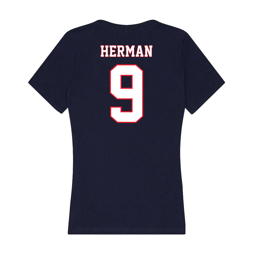 UConn - NCAA Women's Volleyball : Anna Herman - Women's V-Neck T-Shirt-1