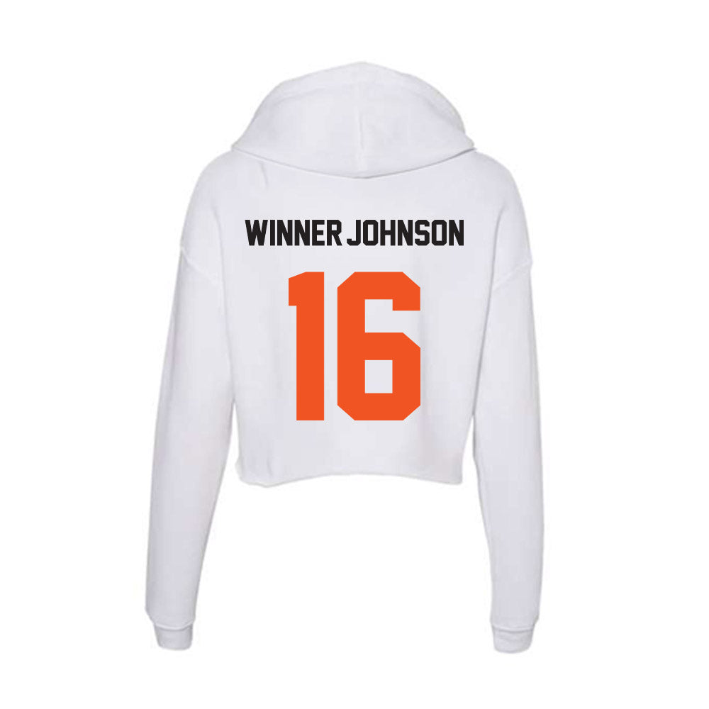 Oklahoma State - NCAA Football : Dallas Winner-Johnson - Women's Crop Fleece Hooded Sweatshirt-1