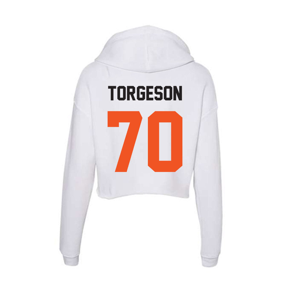 Oklahoma State - NCAA Football : Shaun Torgeson - Women's Crop Fleece Hoodie-1
