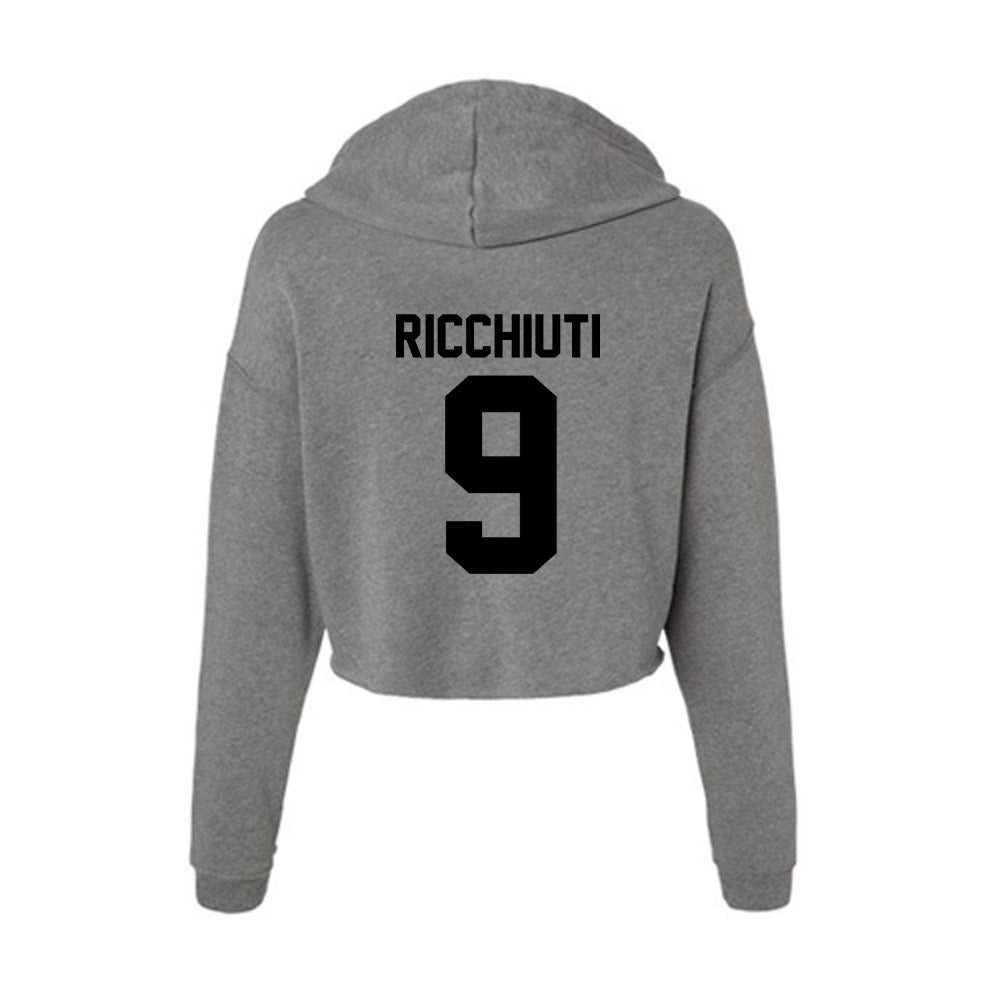 Wake Forest - NCAA Men's Basketball : Vincent Ricchiuti - Women's Crop Fleece Hooded Sweatshirt-1