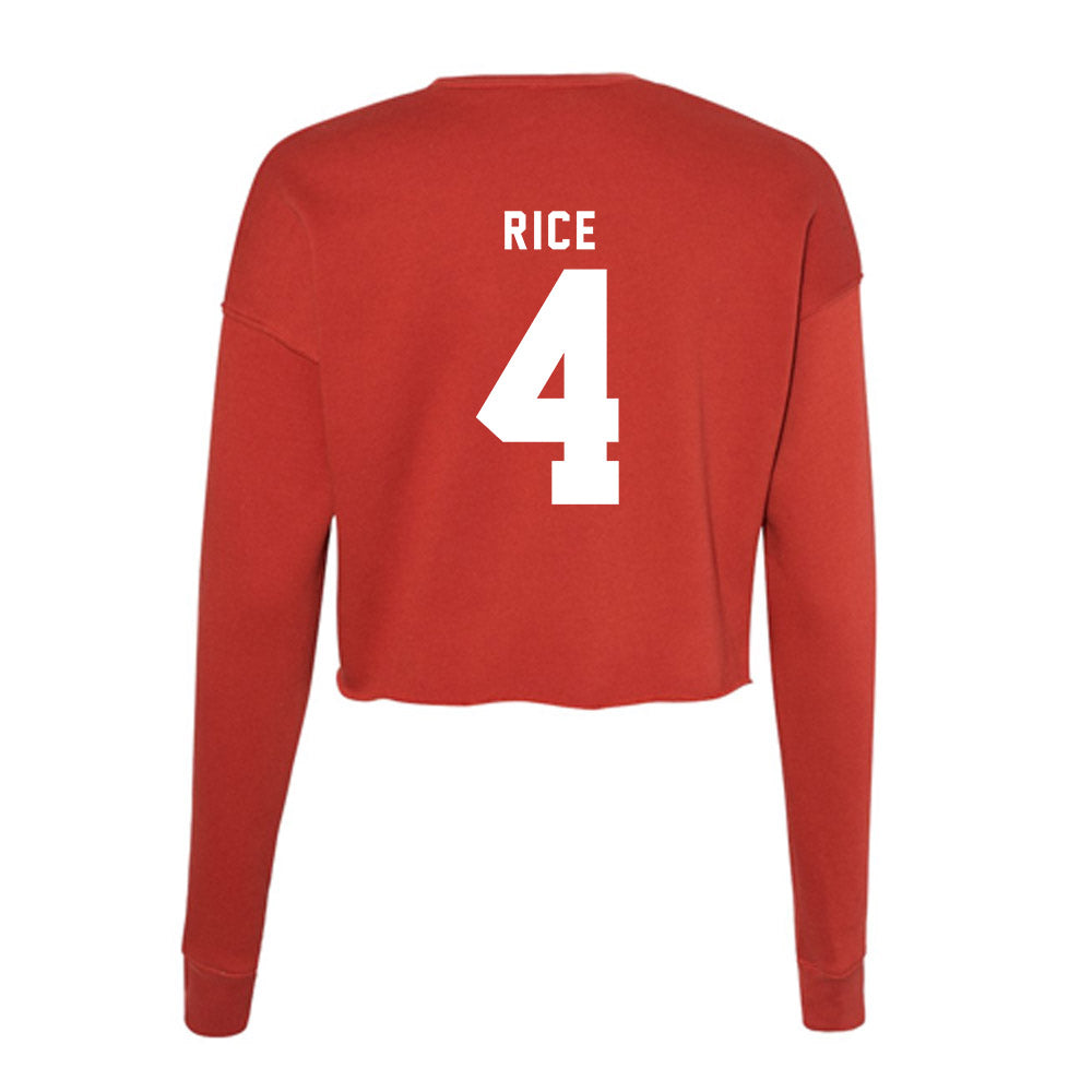 Nebraska - NCAA Men's Basketball : Colin Rice - Women's Cropped Crew Fleece-1