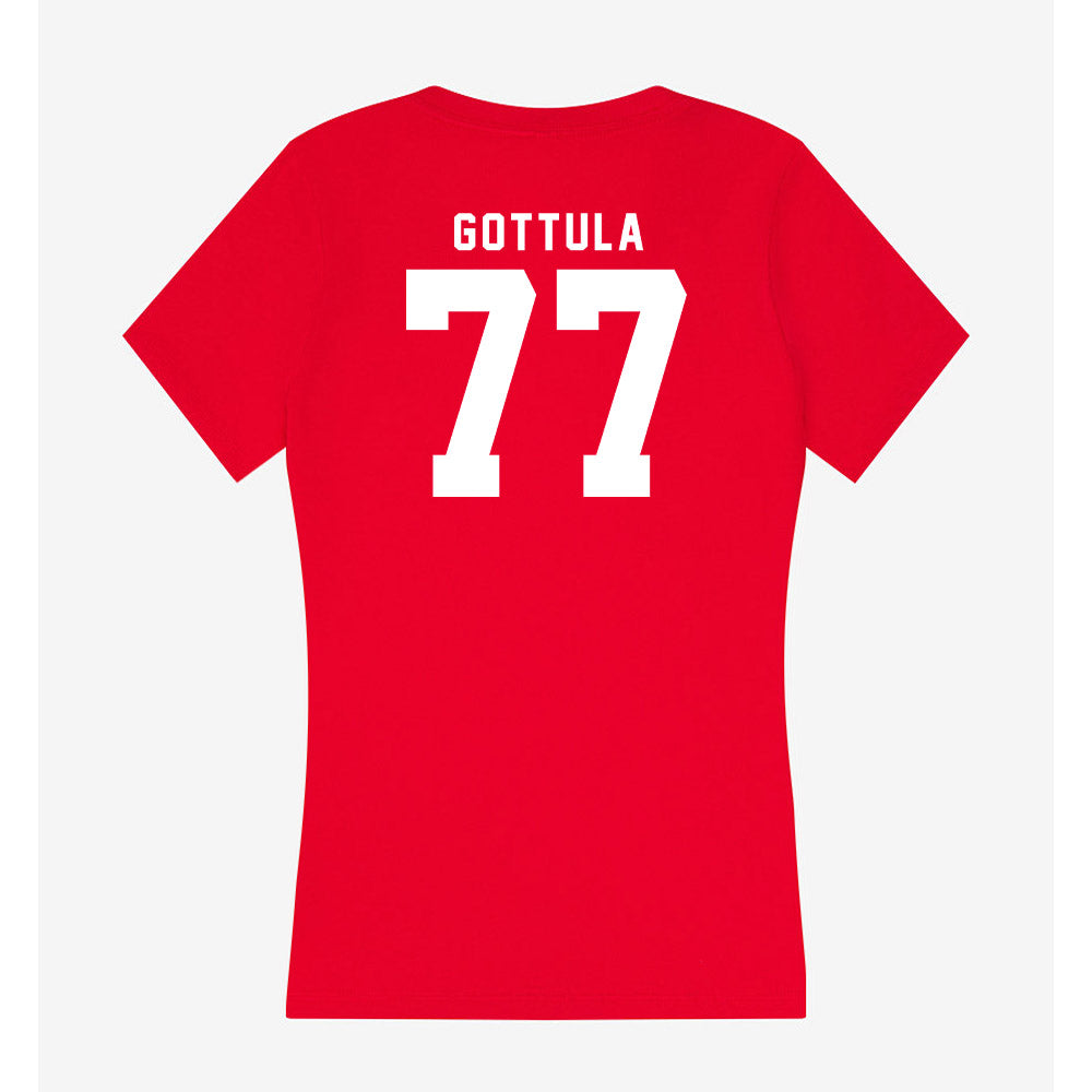 Nebraska - NCAA Football : Gunnar Gottula - Women's V-Neck T-Shirt-1