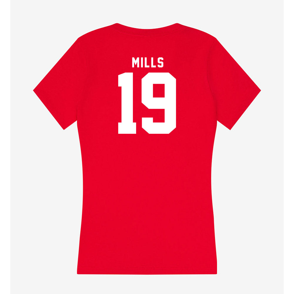 Nebraska - NCAA Football : Cortez Mills - Classic Shersey Women's V-Neck T-Shirt-1