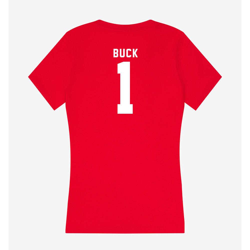 Nebraska - NCAA Baseball : Jett Buck - Women's V-Neck T-Shirt-1