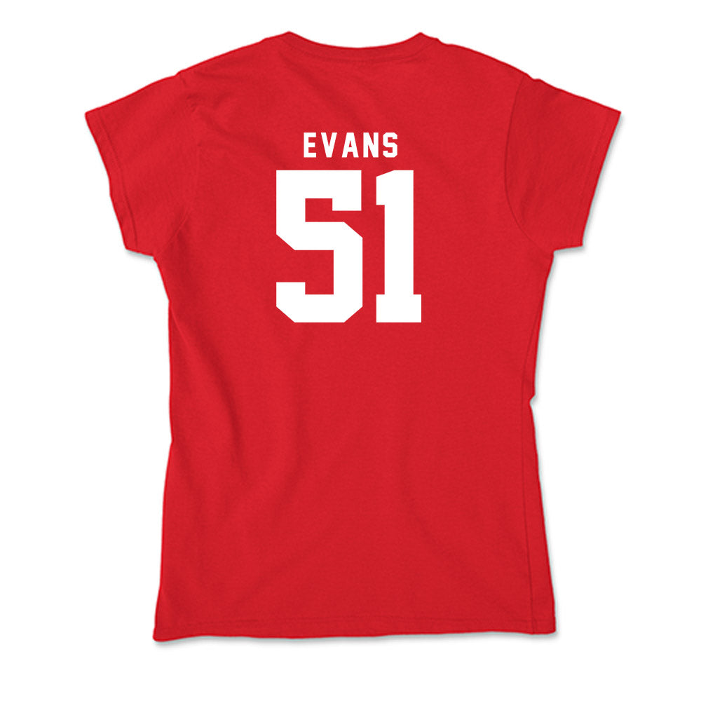 Nebraska - NCAA Football : Justin Evans - Soft Style Women’s T-Shirt-1