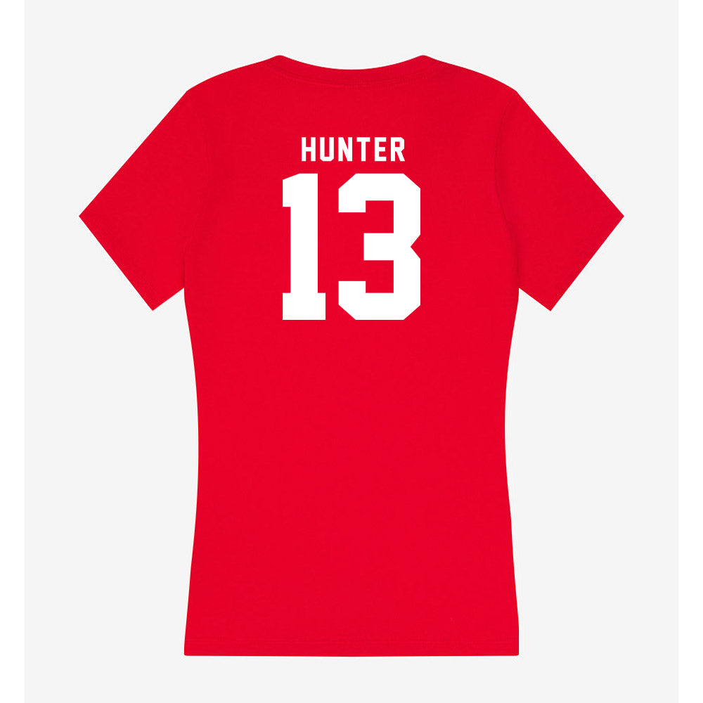 Nebraska - NCAA Football : Nyziah Hunter - Women's V-Neck T-Shirt-1