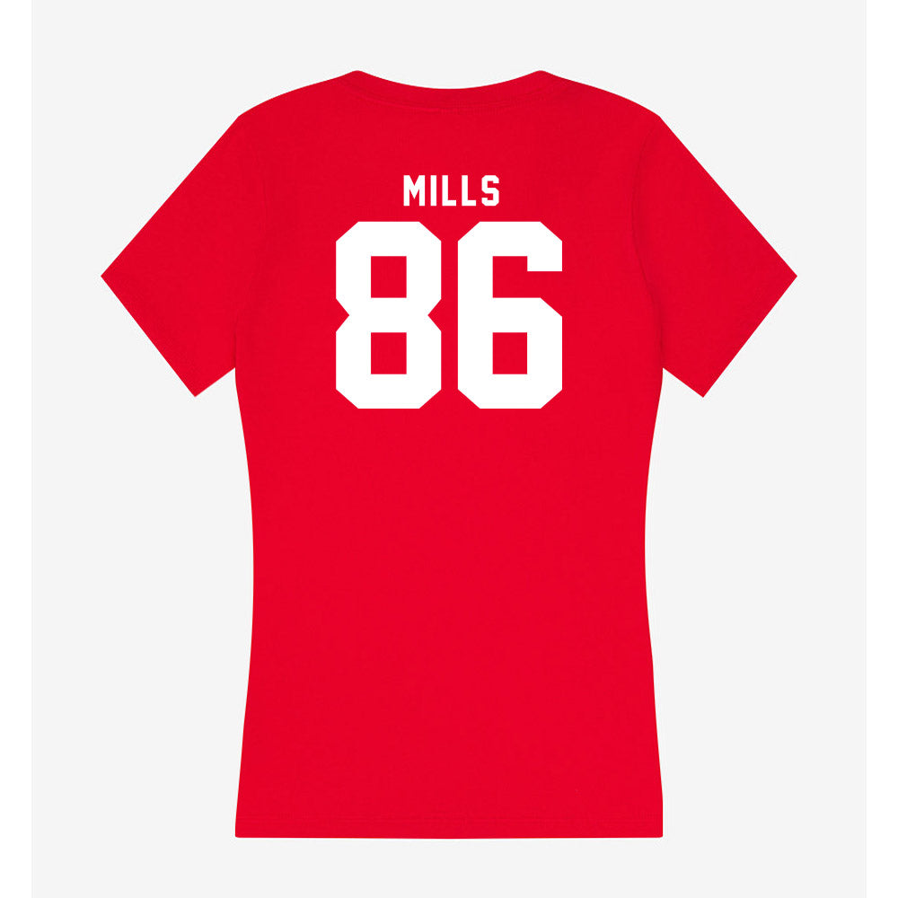 Nebraska - NCAA Football : Cortez Mills - Classic Shersey Women's V-Neck T-Shirt-1