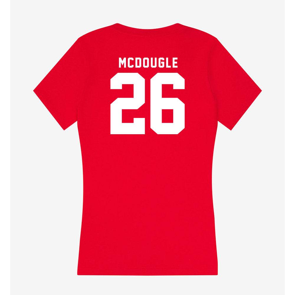 Nebraska - NCAA Football : Dwayne Mcdougle - Women's V-Neck T-Shirt-1