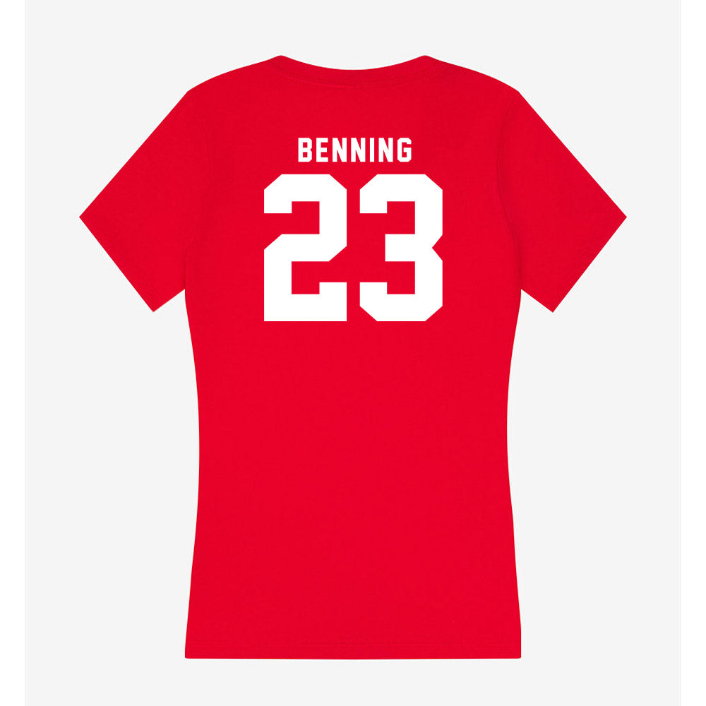 Nebraska - NCAA Football : Caleb Benning - Classic Shersey Women's V-Neck T-Shirt-1