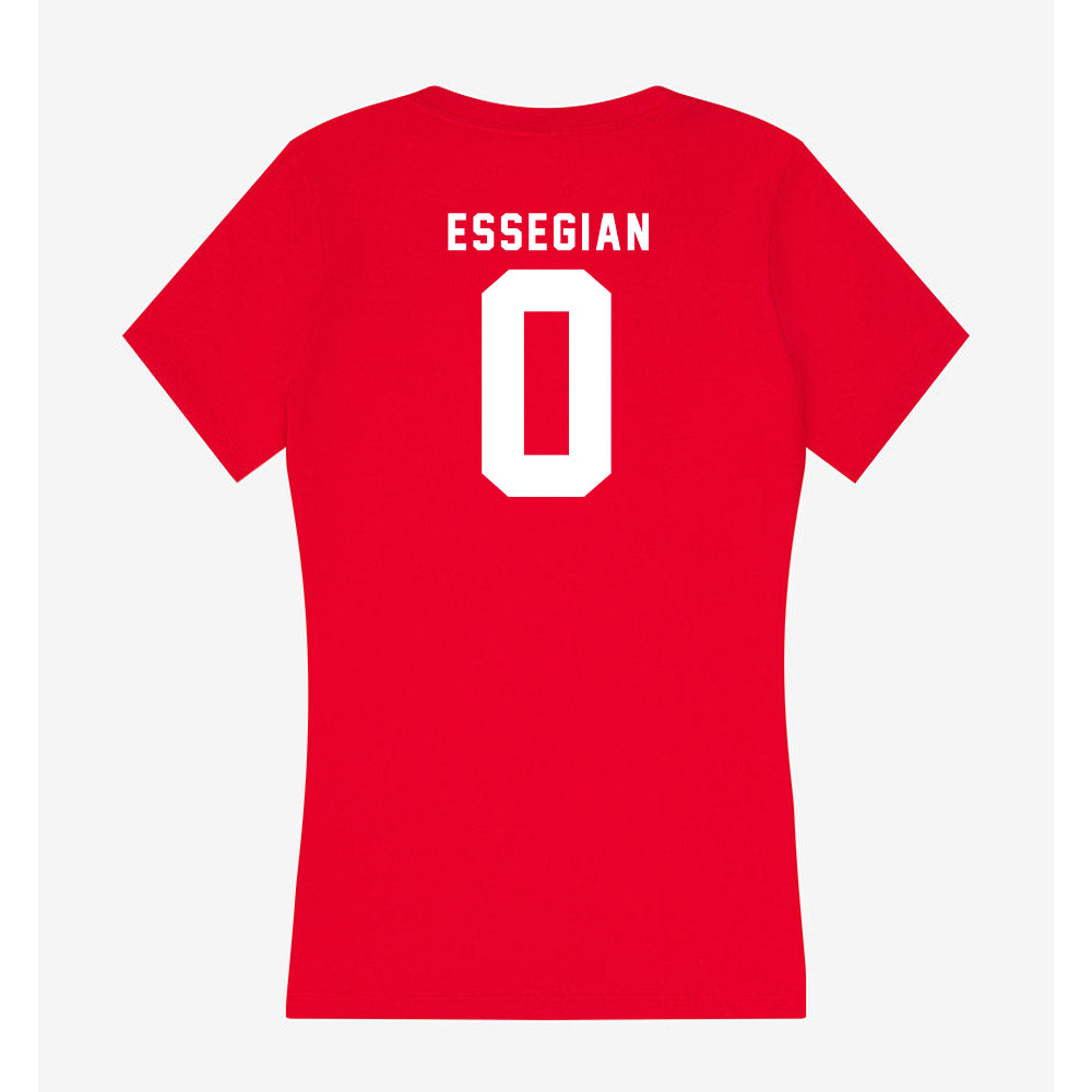 Nebraska - NCAA Men's Basketball : Connor Essegian - Women's V-Neck T-Shirt-1
