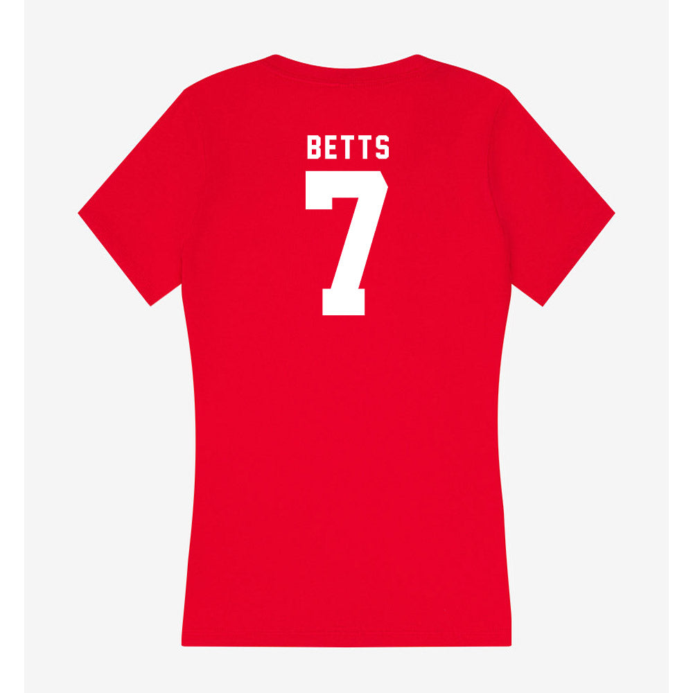 Nebraska - NCAA Men's Basketball : Kadyn Betts - Women's V-Neck T-Shirt-1