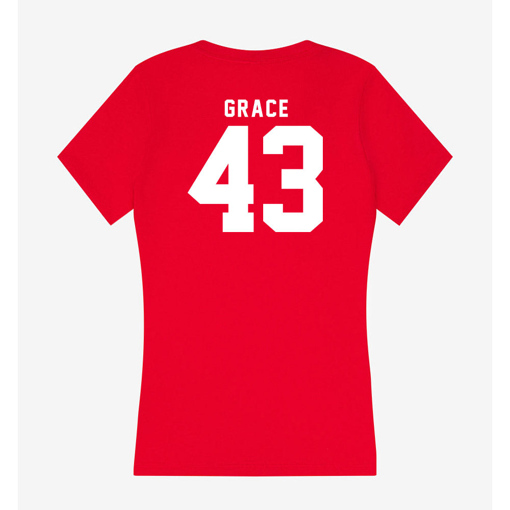 Nebraska - NCAA Baseball : Cooper Grace - Women's V-Neck T-Shirt-1