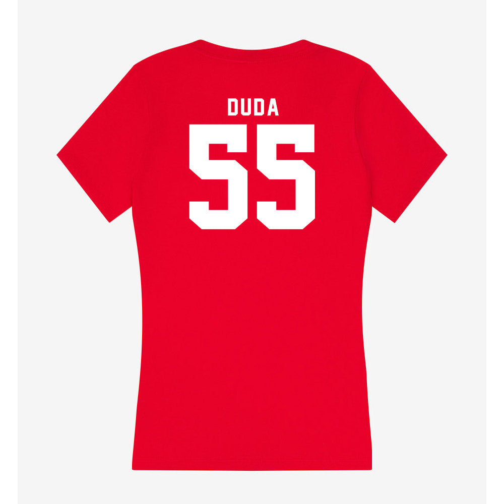 Nebraska - NCAA Football : Ethan Duda - Women's V-Neck T-Shirt-1