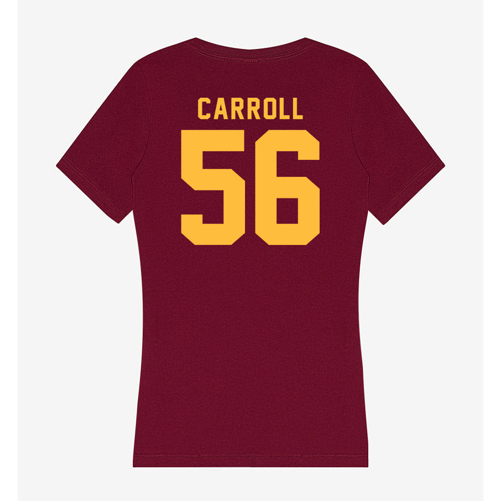 Minnesota - NCAA Football : Brett Carroll - Women's V-Neck T-Shirt-1