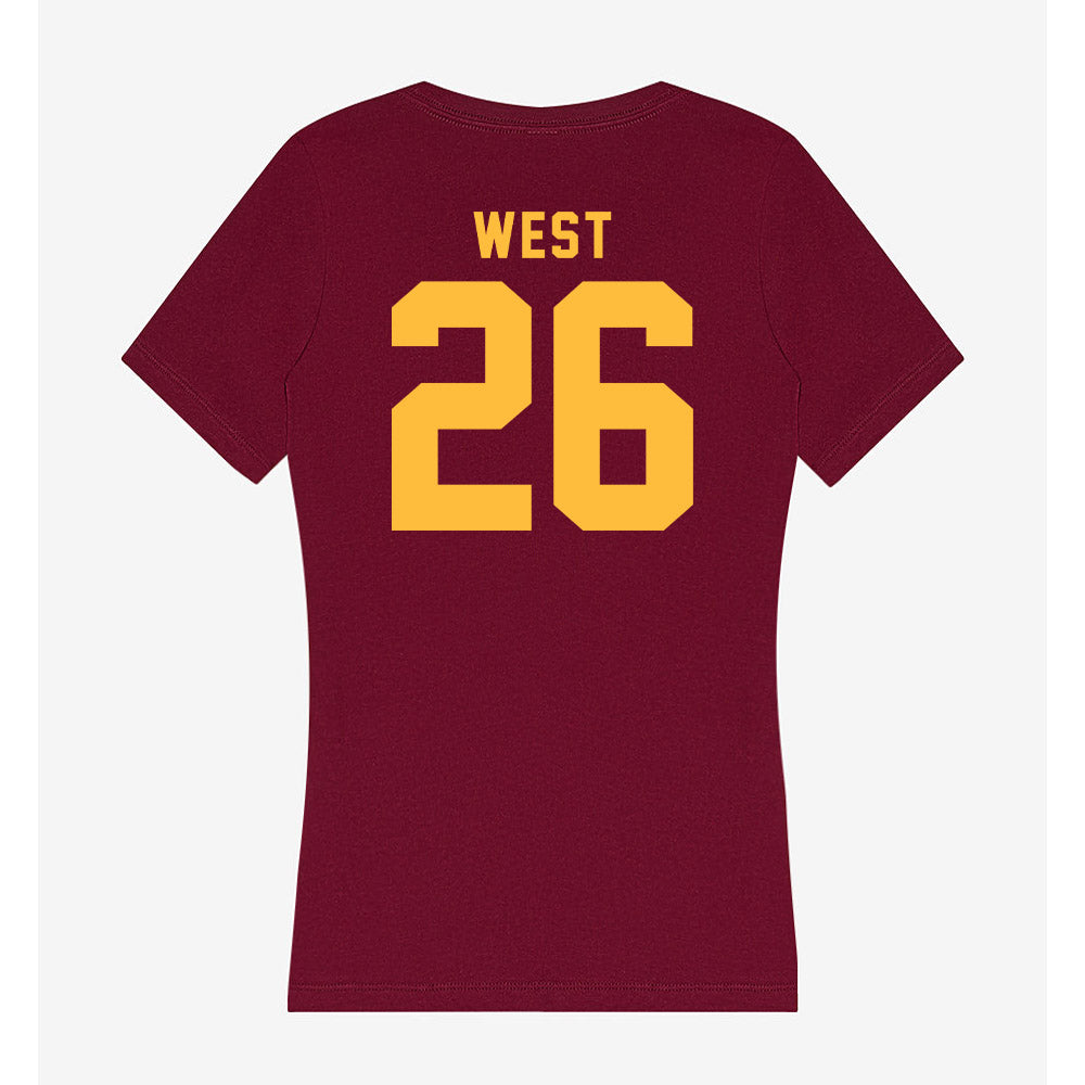 Minnesota - NCAA Football : Elisha West - Women's V-Neck T-Shirt-1