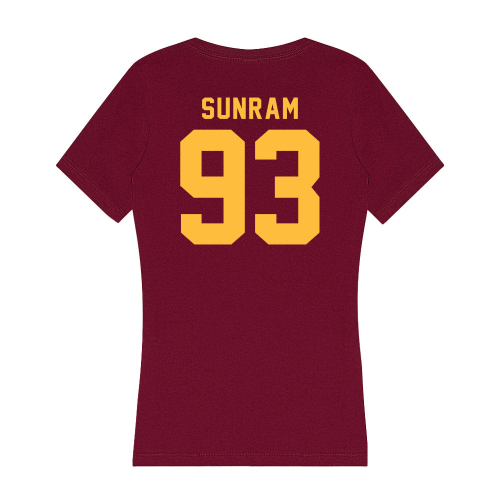 Minnesota - NCAA Football : Riley Sunram - Women's V-Neck T-Shirt-1