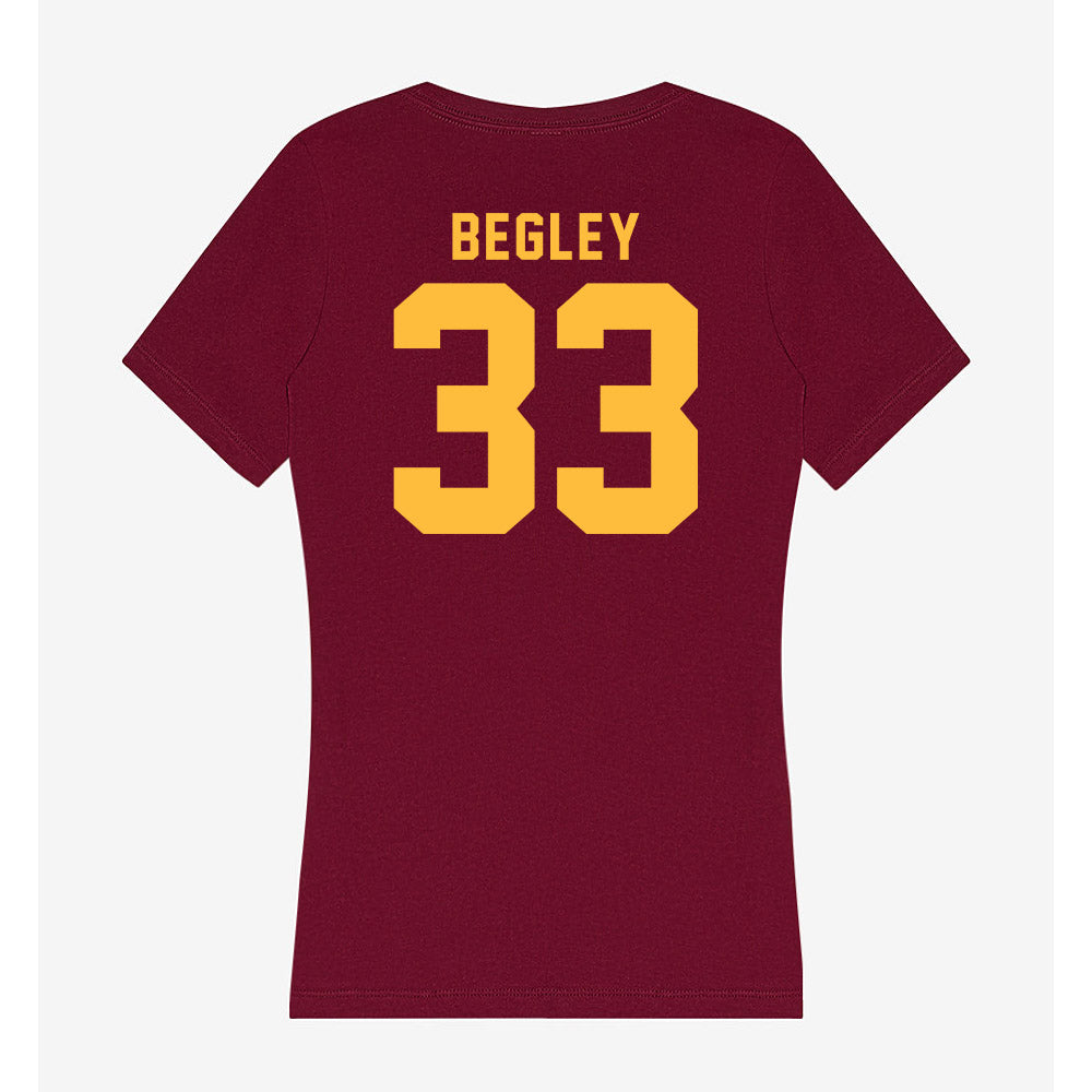 Minnesota - NCAA Men's Ice Hockey : Axel Begley - Women's V-Neck T-Shirt-1