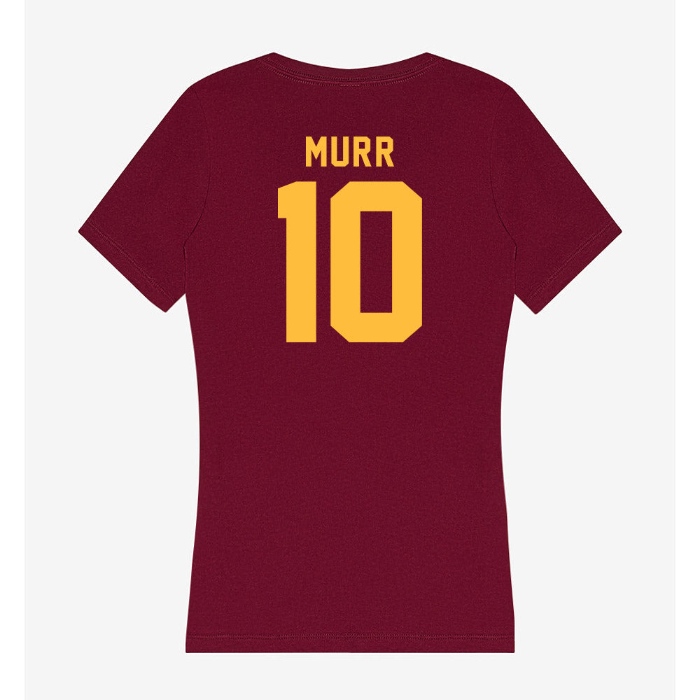 Minnesota - NCAA Men's Ice Hockey : Evan Murr - Women's V-Neck T-Shirt-1
