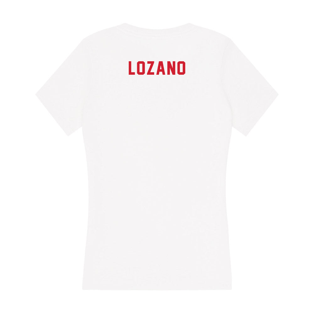 NC State - NCAA Cheerleading : Marcus Lozano - Women's V-Neck T-Shirt-1