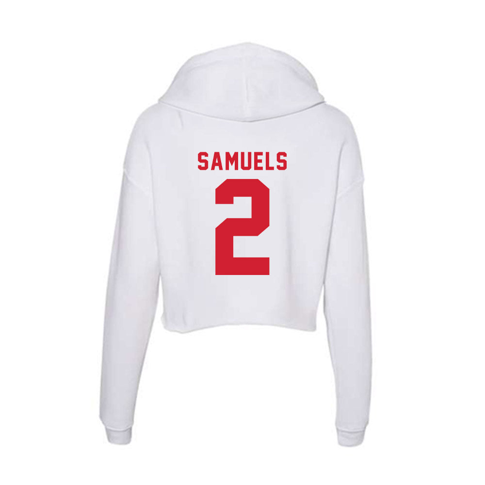 NC State - NCAA Women's Basketball : Qadence Samuels - Women's Crop Fleece Hoodie-1