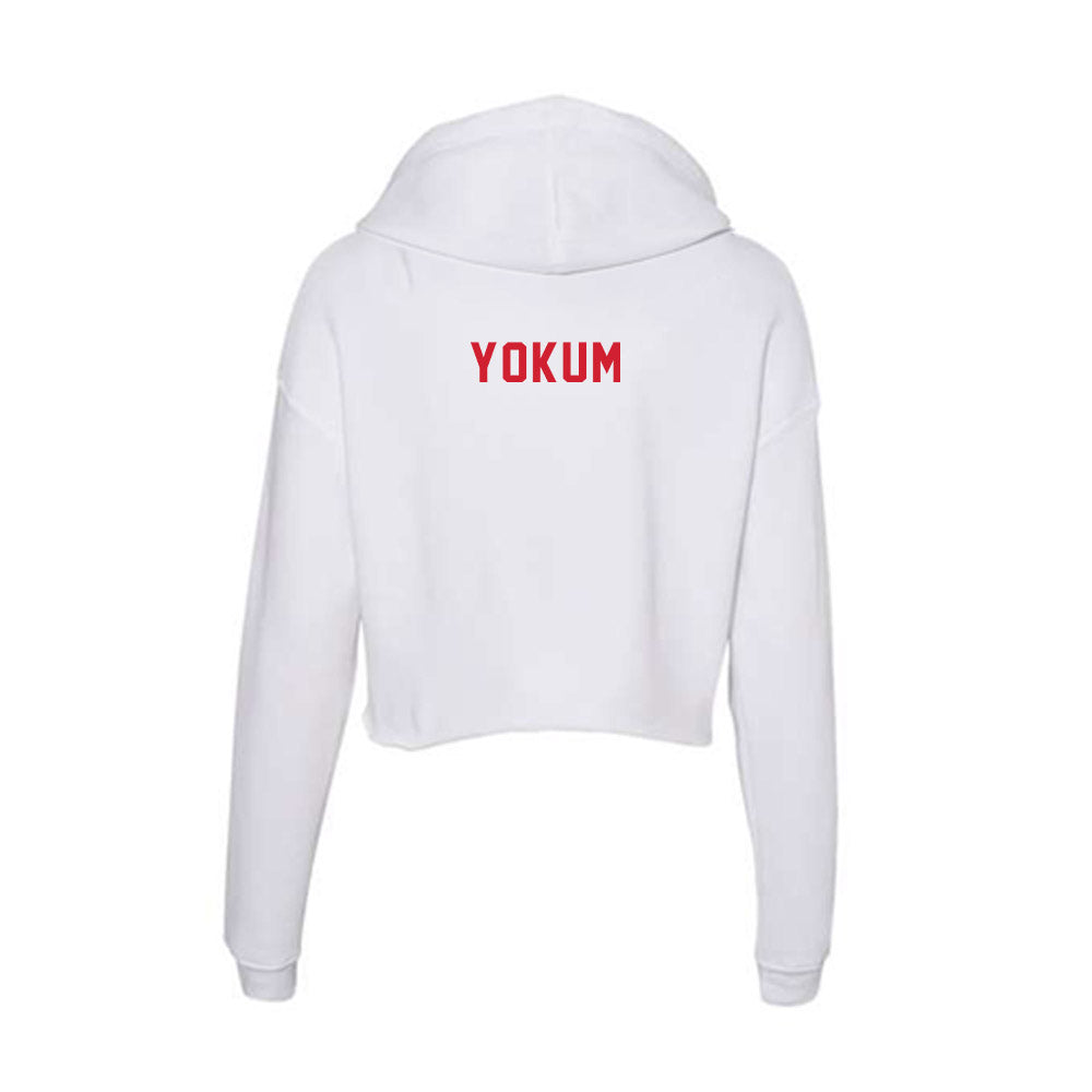 NC State - NCAA Wrestling : Brad Yokum - Women's Crop Fleece Hoodie-1