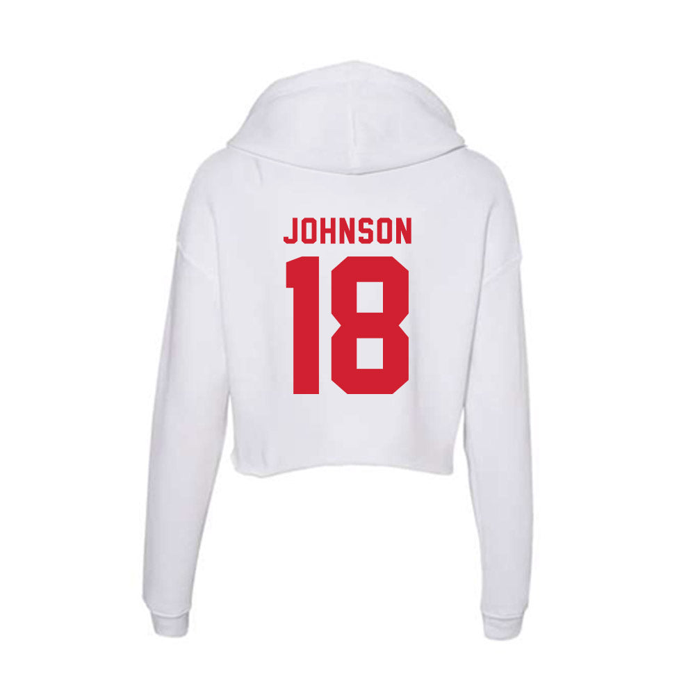 NC State - NCAA Softball : Sarah Johnson - Women's Crop Fleece Hoodie-1