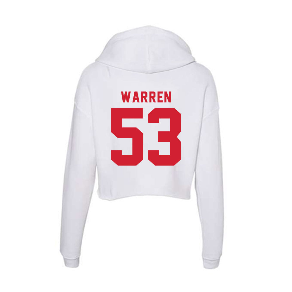NC State - NCAA Football : Joshua Warren - Women's Crop Fleece Hooded Sweatshirt-1