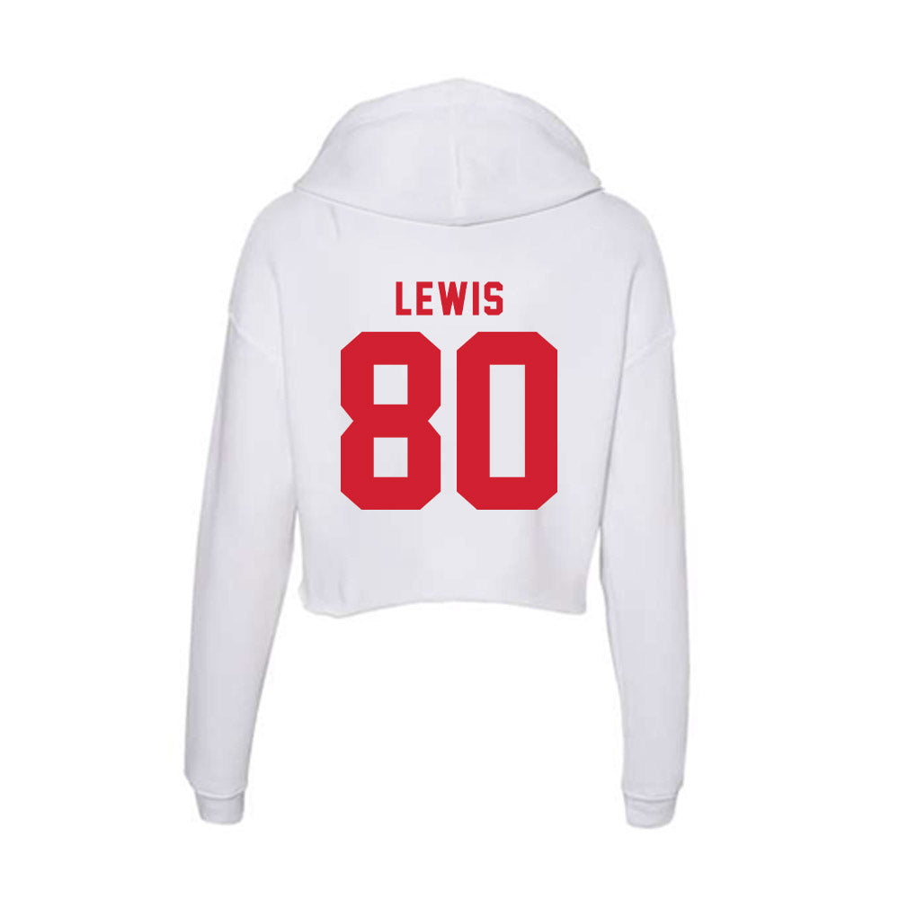NC State - NCAA Football : Damaad Lewis - Women's Crop Fleece Hooded Sweatshirt-1