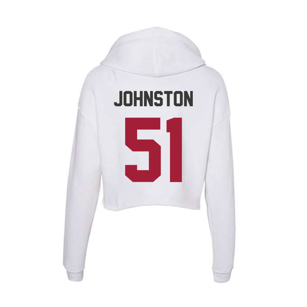 Arkansas - NCAA Football : Adam Johnston - Women's Crop Fleece Hoodie-1