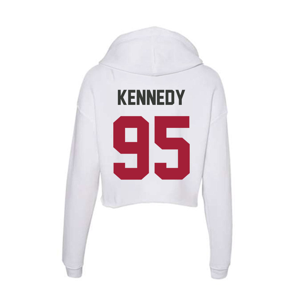 Arkansas - NCAA Football : Anthony Kennedy - Women's Crop Fleece Hooded Sweatshirt-1