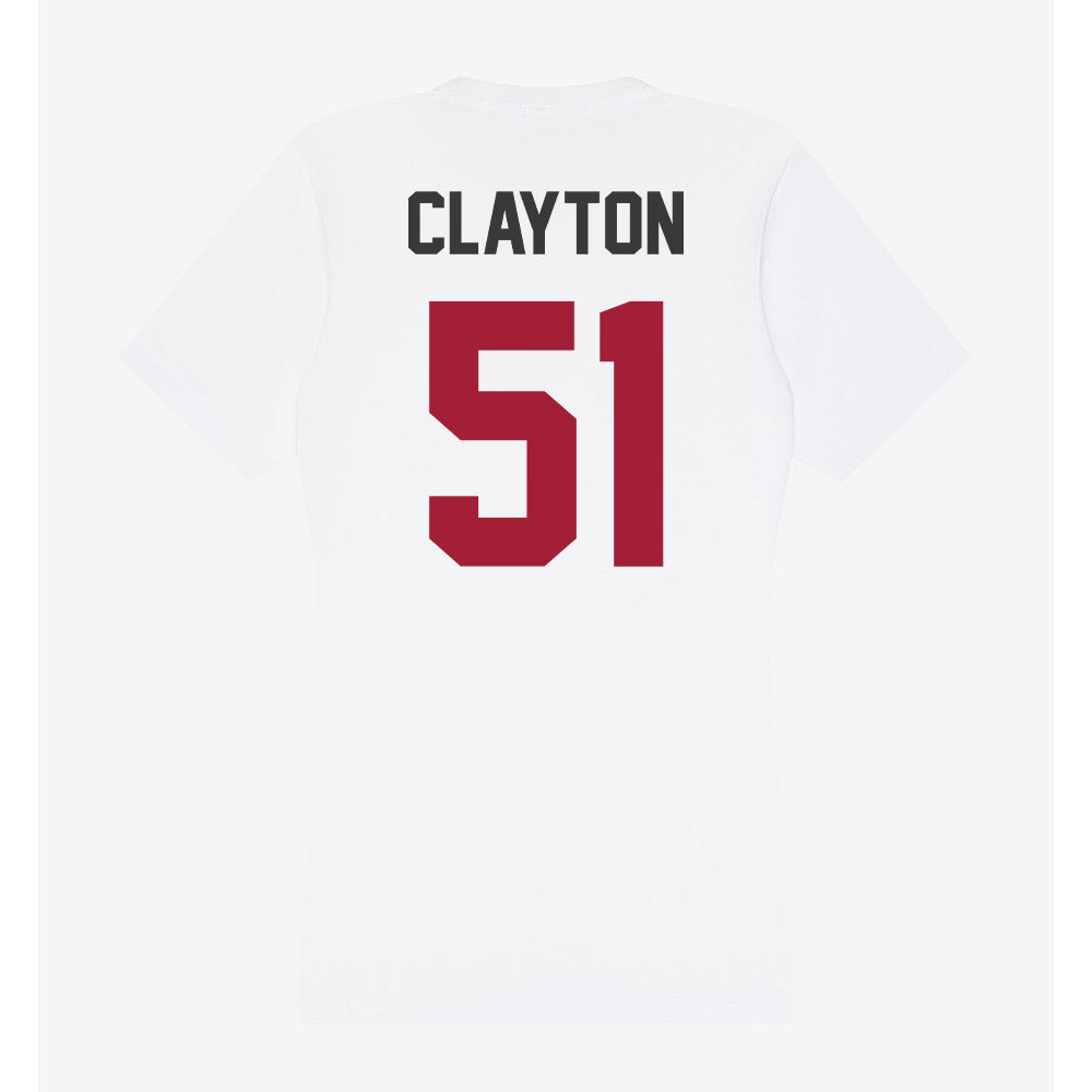 Arkansas - NCAA Football : Carey Clayton - Women's V-Neck T-Shirt-1