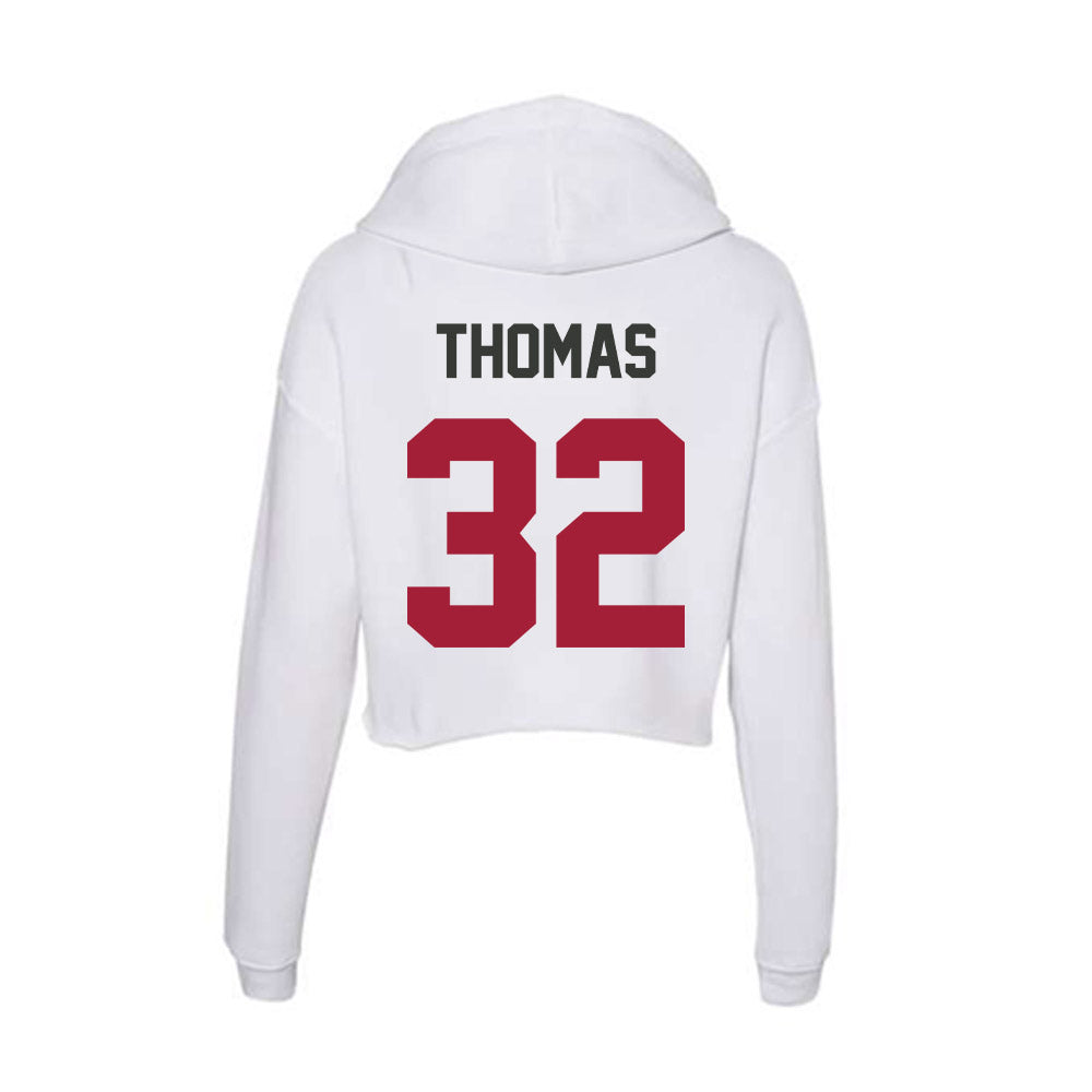 Arkansas - NCAA Women's Basketball : D'Asia Thomas - Women's Crop Fleece Hoodie-1