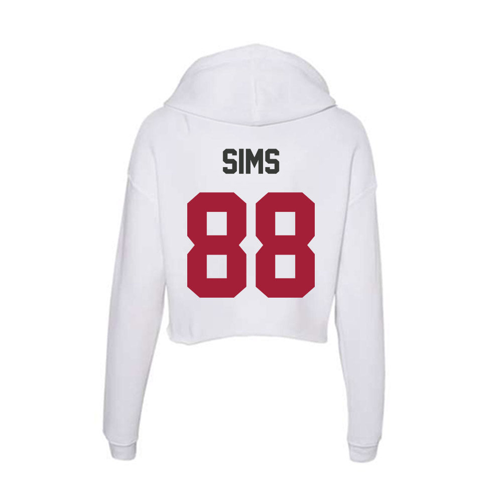 Arkansas - NCAA Football : Xadavien Sims - Women's Crop Fleece Hoodie-1