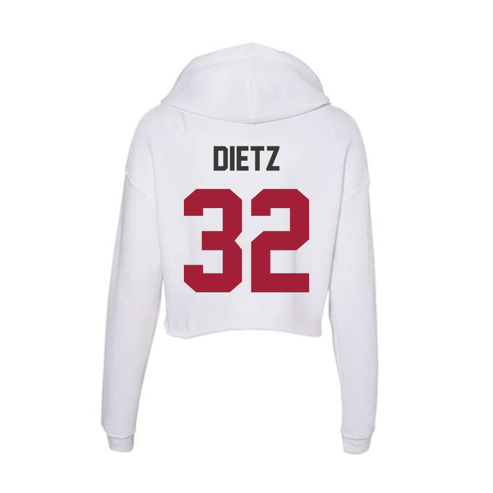 Arkansas - NCAA Baseball : Hunter Dietz - Women's Crop Fleece Hoodie-1