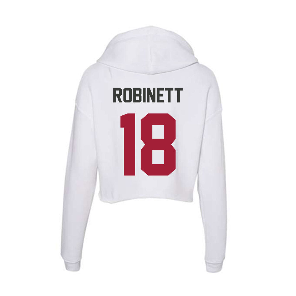 Arkansas - NCAA Baseball : Reese Robinett - Women's Crop Fleece Hoodie-1
