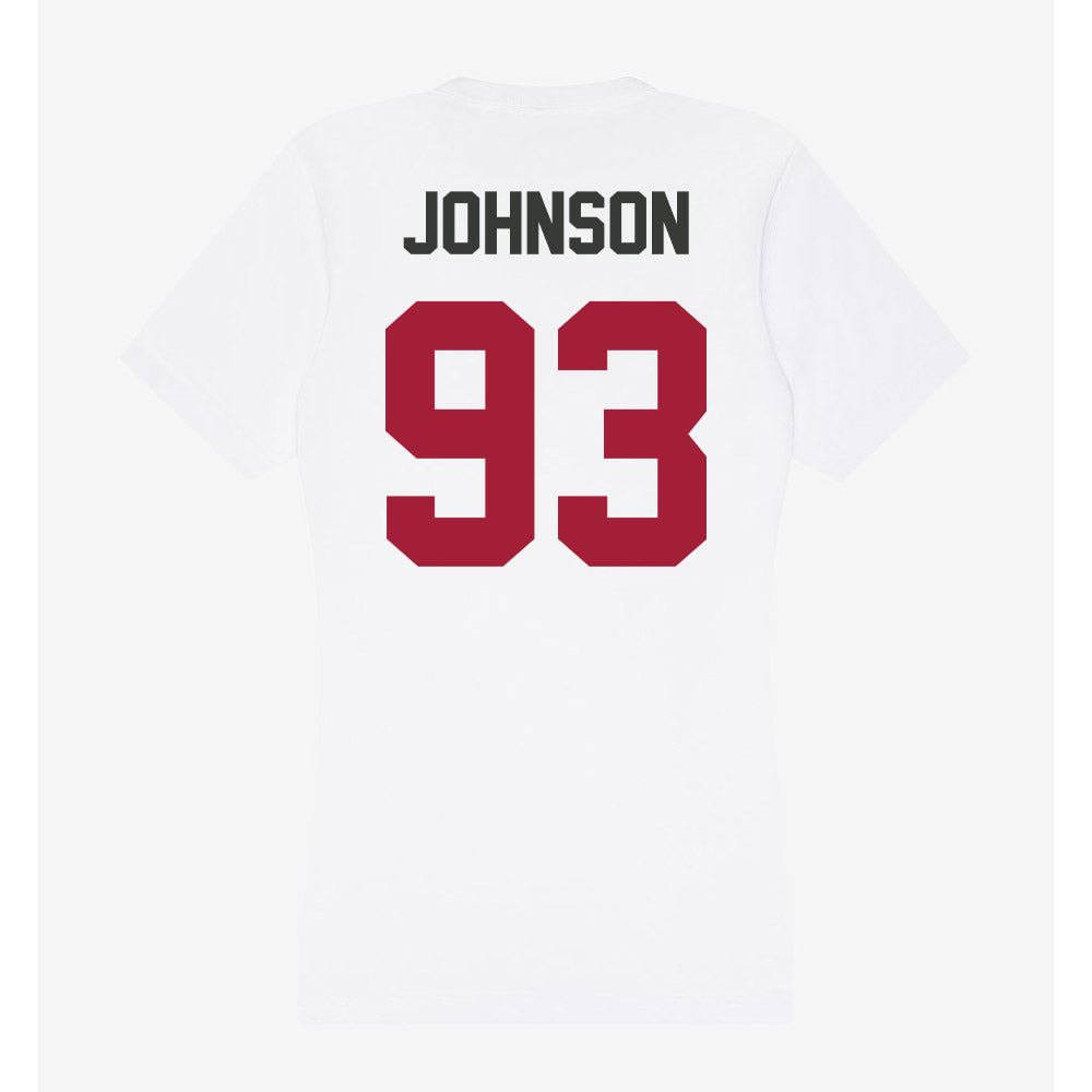 Arkansas - NCAA Football : Keiundre Johnson - Women's V-Neck T-Shirt-1
