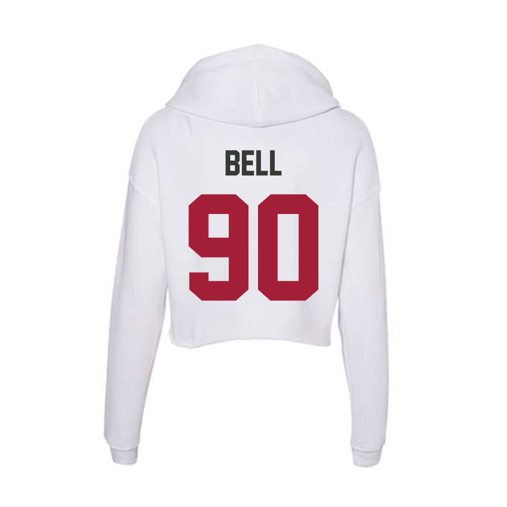 Arkansas - NCAA Football : Caleb Bell - Women's Crop Fleece Hoodie-1