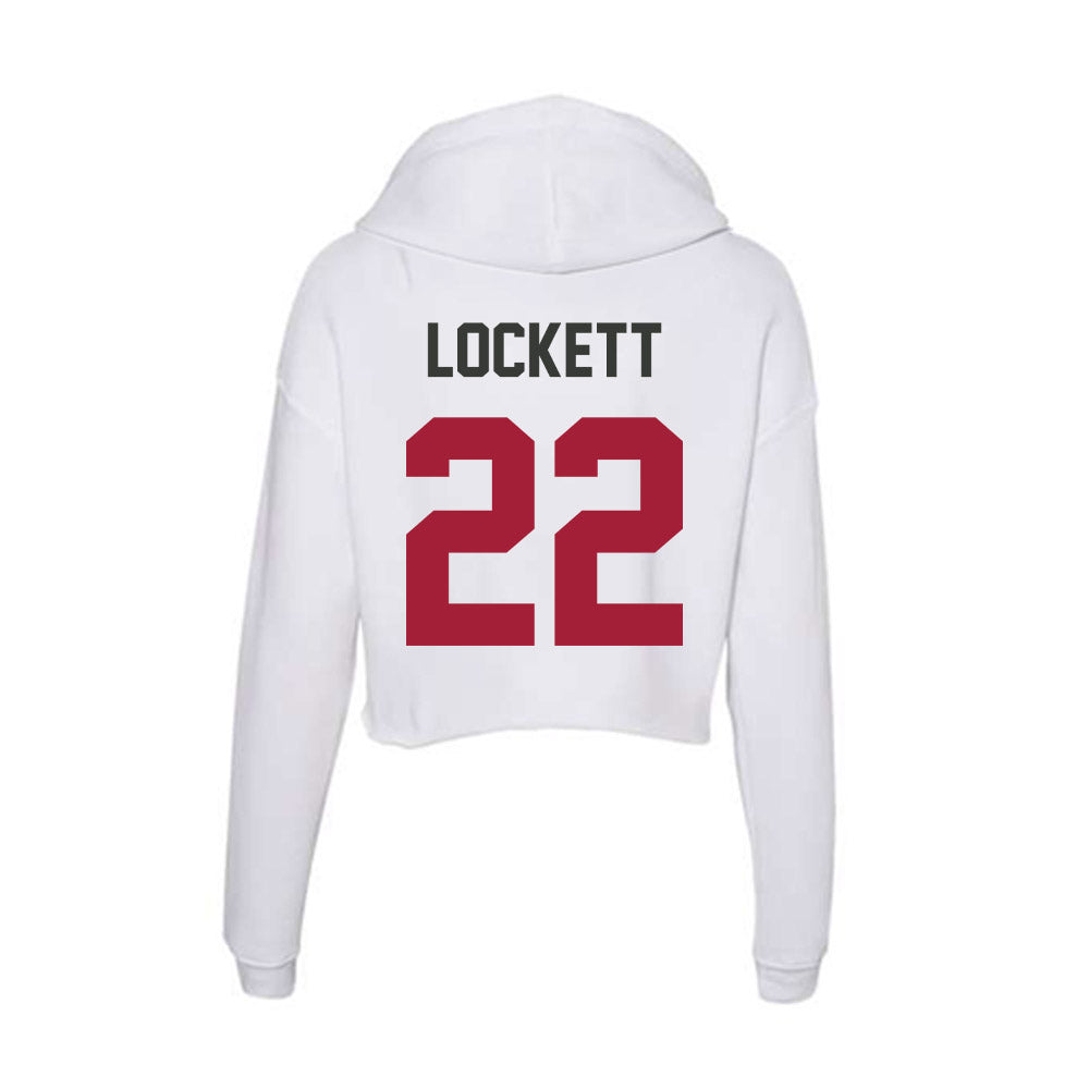 Arkansas - NCAA Football : Tay Lockett - Women's Crop Fleece Hoodie-1
