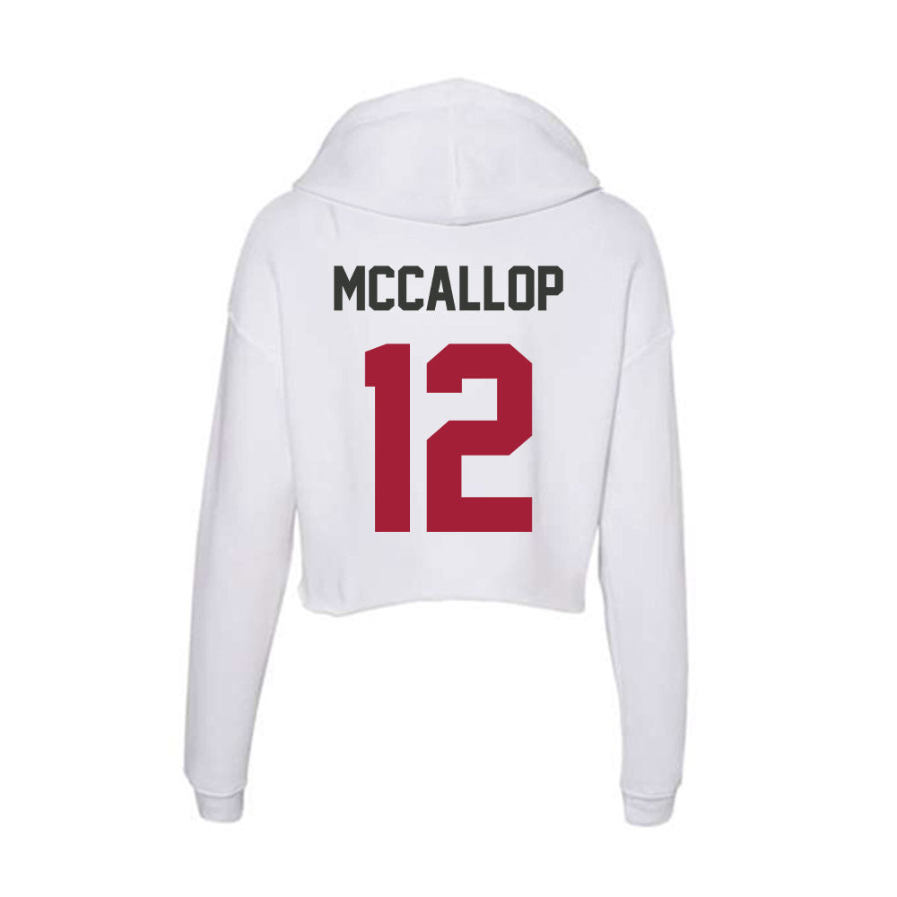 Arkansas - NCAA Women's Basketball : Grace McCallop - Women's Crop Fleece Hoodie-1