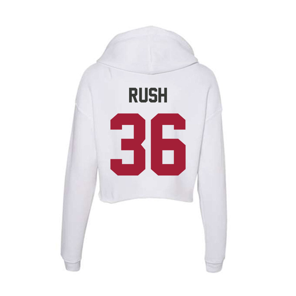 Arkansas - NCAA Football : Gavin Rush - Women's Crop Fleece Hoodie-1