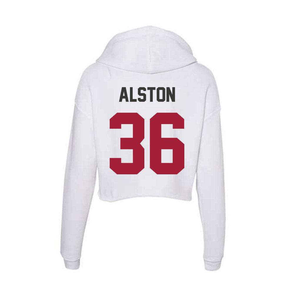 Arkansas - NCAA Football : Brian Alston - Women's Crop Fleece Hoodie-1