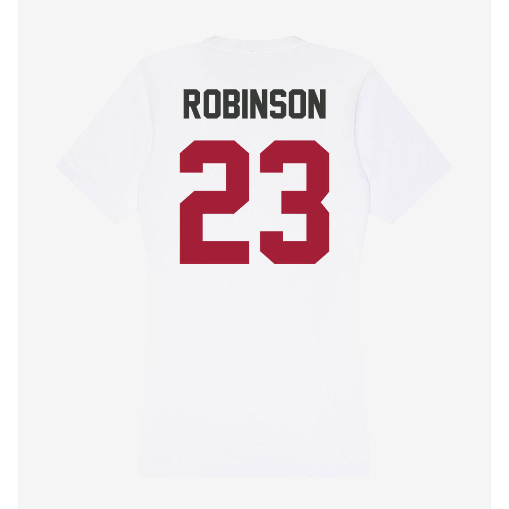 Arkansas - NCAA Women's Basketball : Emily Robinson - Women's V-Neck T-Shirt-1