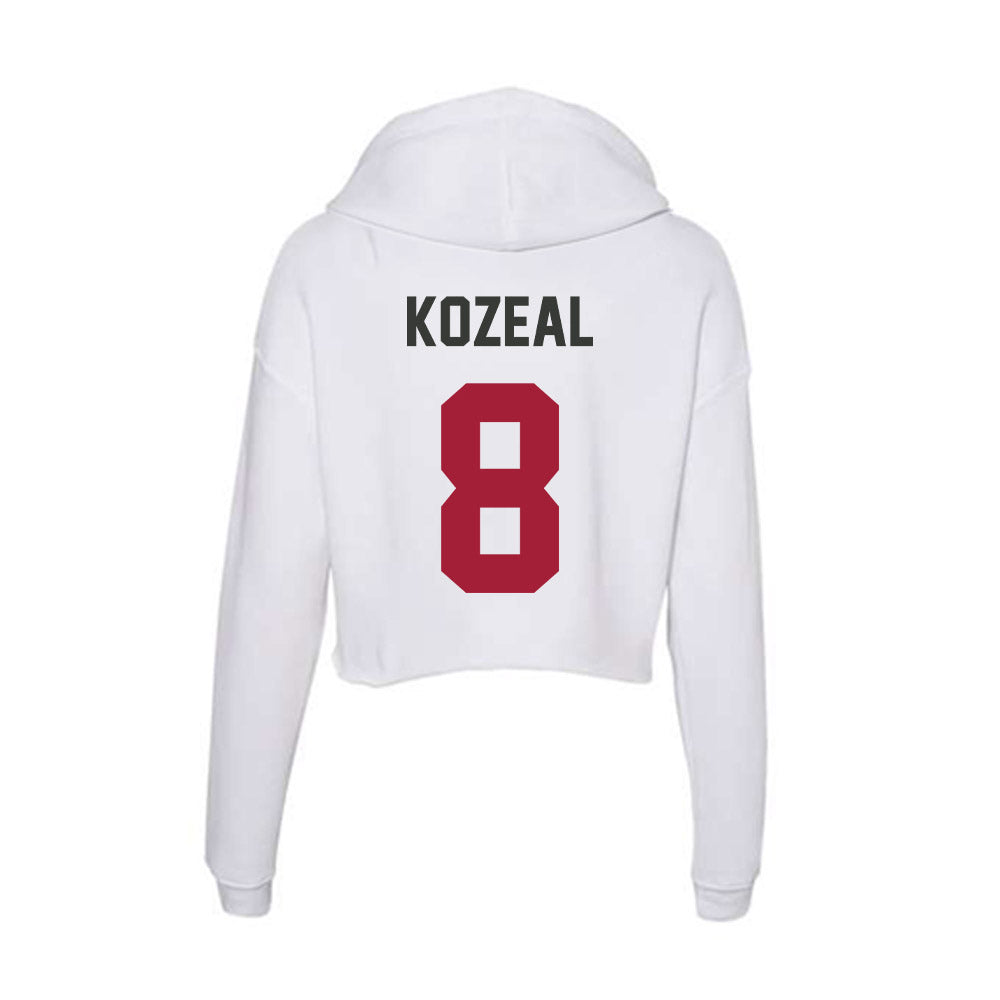 Arkansas - NCAA Baseball : Camden Kozeal - Women's Crop Fleece Hooded Sweatshirt-1