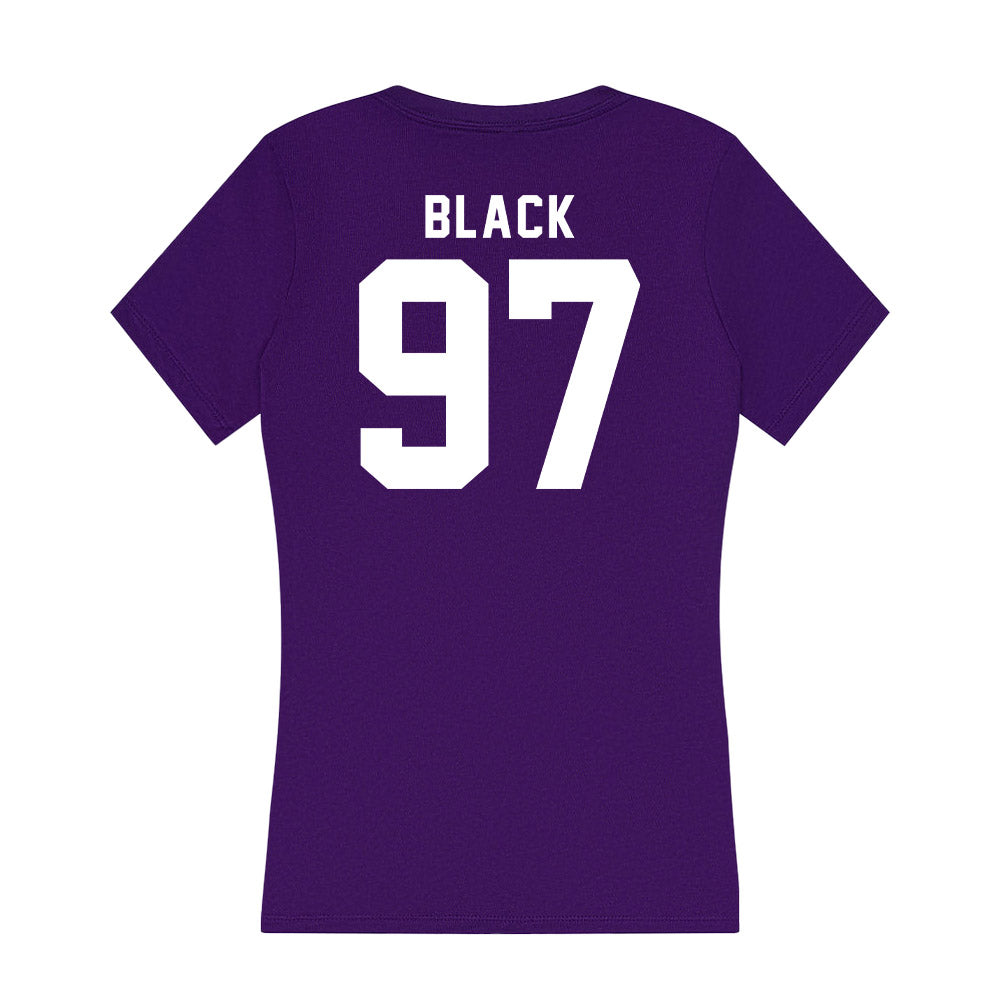 TCU - NCAA Football : Easton Black - Women's V-Neck T-Shirt-1