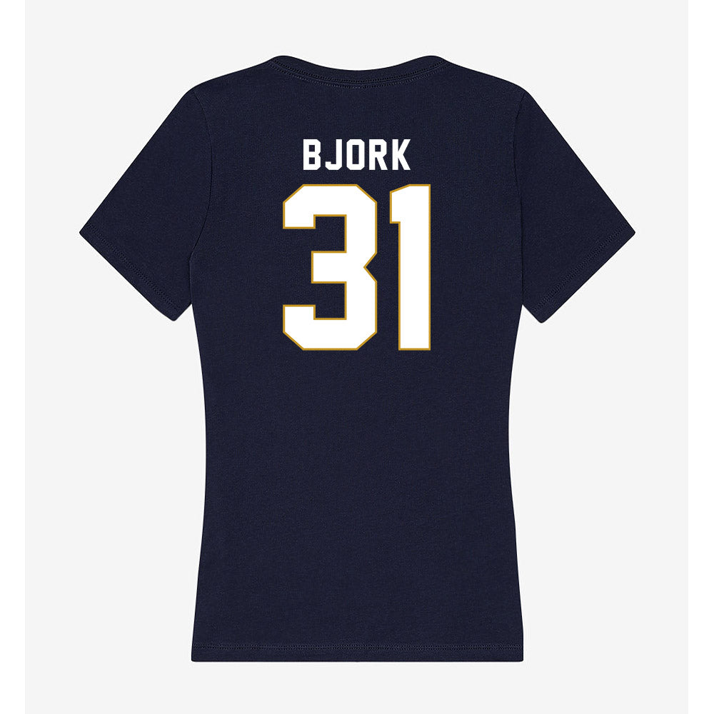 Notre Dame - NCAA Women's Volleyball : Anna Bjork - Women's V-Neck T-Shirt-1